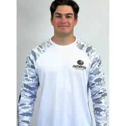 Tee Shirt Manches Longues Outwater Camp One - Blanc Camo