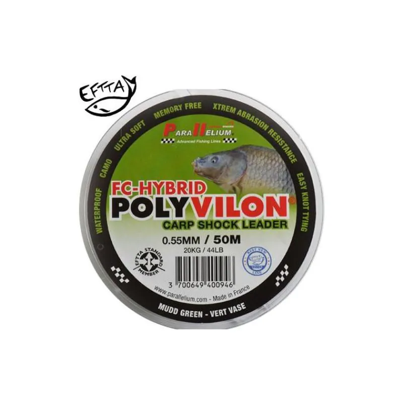 Parallelium Tete De Ligne Carpe Polyvilon Hybrid Carp Shock Leader - 50M