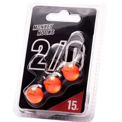 Monkey Lures Tête Plombée - Orange/Jaune - Par 3