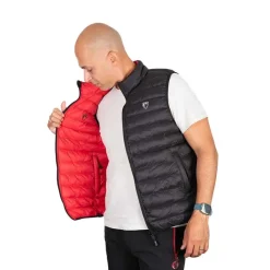 Fox Rage Veste Sans Manche Homme Pro Series Reversible Lightweight Quilted Gilet - Noir/Rouge